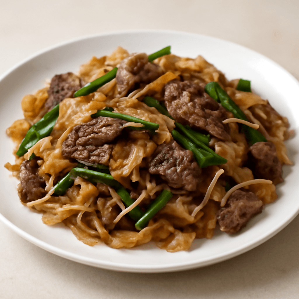 Stir-fried Beef with Flat Rice Noodles